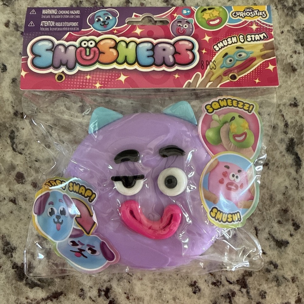 ORB Curiosities Smushers Squishy Face Swap Sensory Purple/blue  authentic!!